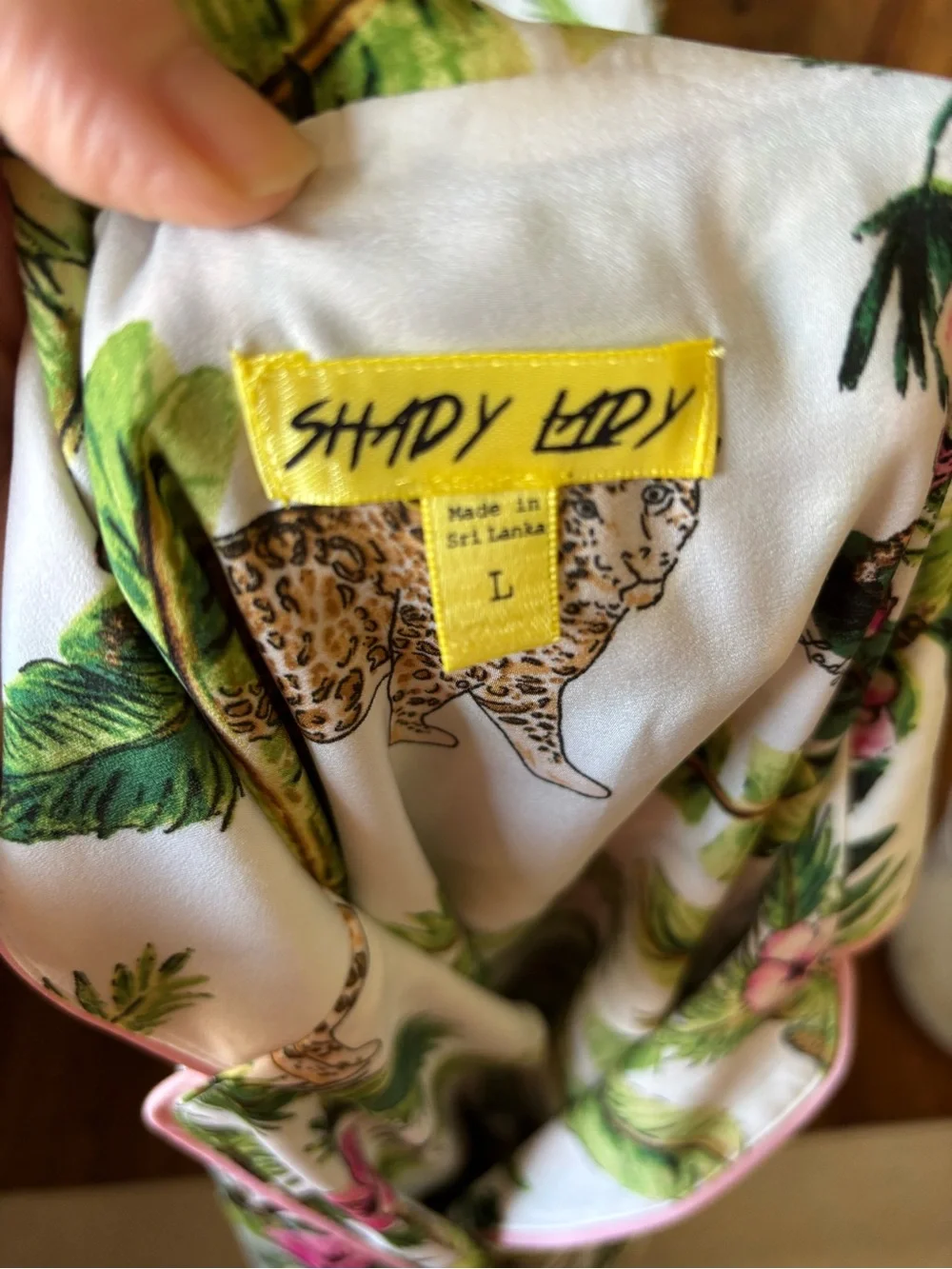 Shady Lady Tropical Pajama Set Monkeys & Palms & Hibiscus Flowers Women’s Large